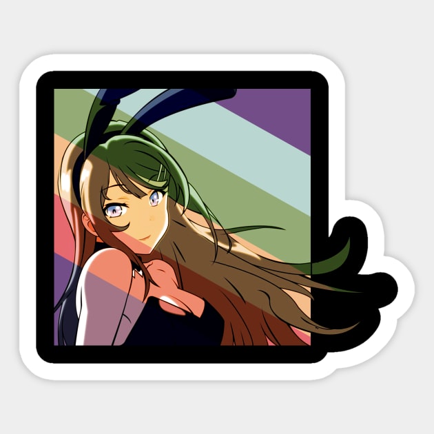 Retro Background Sweet Bunny Girl Sticker by designsenpai